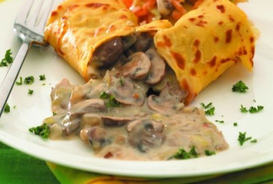 MUSHROOM STROGANOFF PANCAKES